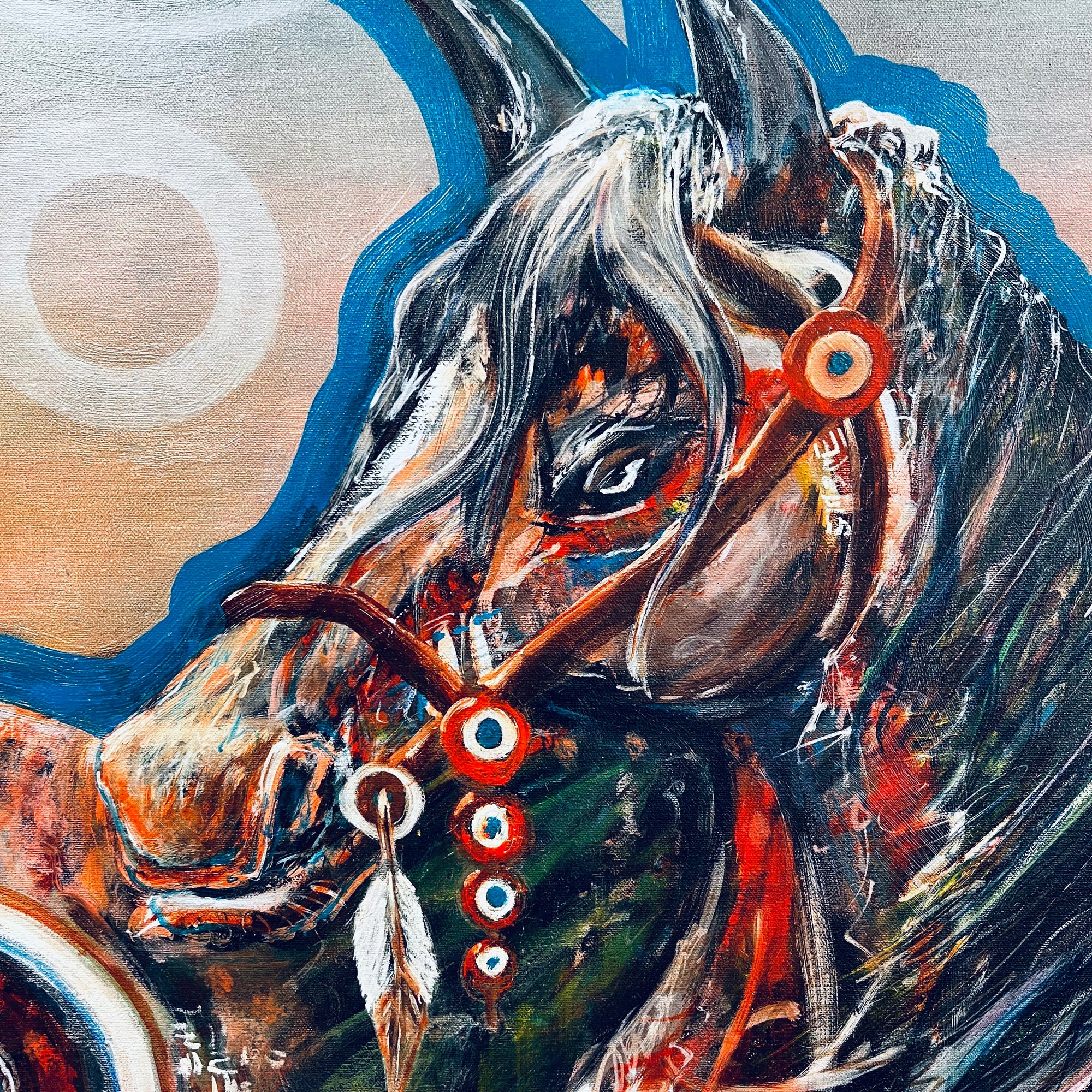 Painted Warrior Horse Blu#2