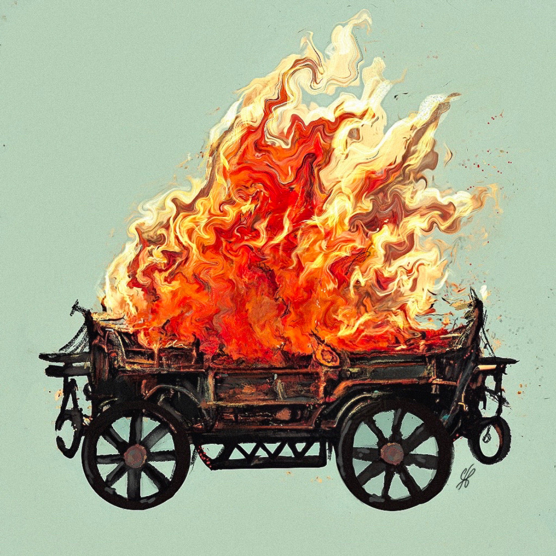Burning Wagon